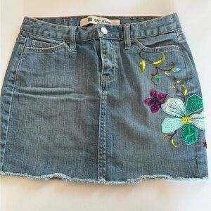 Gap Embroidered Denim Mini Skirt